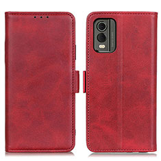 Custodia Portafoglio In Pelle Cover con Supporto M15L per Nokia C210 Rosso