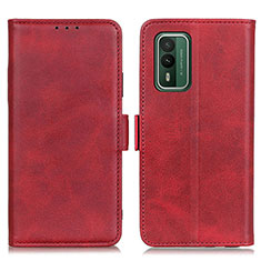 Custodia Portafoglio In Pelle Cover con Supporto M15L per Nokia XR21 Rosso