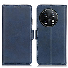 Custodia Portafoglio In Pelle Cover con Supporto M15L per OnePlus 11 5G Blu