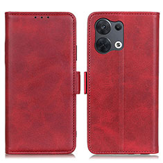 Custodia Portafoglio In Pelle Cover con Supporto M15L per Oppo Reno8 5G Rosso