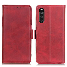 Custodia Portafoglio In Pelle Cover con Supporto M15L per Sony Xperia 10 III Rosso