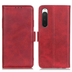 Custodia Portafoglio In Pelle Cover con Supporto M15L per Sony Xperia 10 IV Rosso