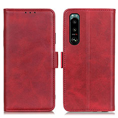 Custodia Portafoglio In Pelle Cover con Supporto M15L per Sony Xperia 5 III Rosso