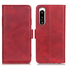 Custodia Portafoglio In Pelle Cover con Supporto M15L per Sony Xperia 5 IV Rosso