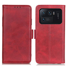 Custodia Portafoglio In Pelle Cover con Supporto M15L per Xiaomi Mi 11 Ultra 5G Rosso