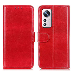 Custodia Portafoglio In Pelle Cover con Supporto M15L per Xiaomi Mi 12 Pro 5G Rosso