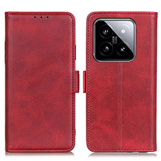 Custodia Portafoglio In Pelle Cover con Supporto M15L per Xiaomi Mi 14 5G Rosso