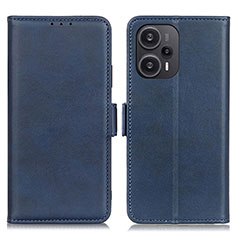 Custodia Portafoglio In Pelle Cover con Supporto M15L per Xiaomi Poco F5 5G Blu