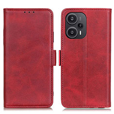 Custodia Portafoglio In Pelle Cover con Supporto M15L per Xiaomi Poco F5 5G Rosso