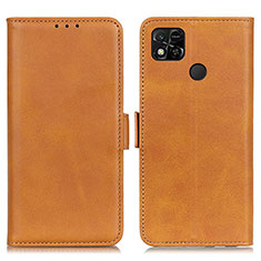 Custodia Portafoglio In Pelle Cover con Supporto M15L per Xiaomi Redmi 9C NFC Marrone Chiaro