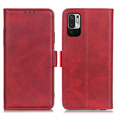 Custodia Portafoglio In Pelle Cover con Supporto M15L per Xiaomi Redmi Note 10 JE 5G Rosso