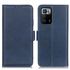 Custodia Portafoglio In Pelle Cover con Supporto M15L per Xiaomi Redmi Note 10 Pro 5G Blu