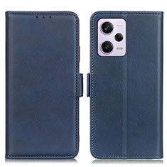 Custodia Portafoglio In Pelle Cover con Supporto M15L per Xiaomi Redmi Note 12 Pro 5G Blu