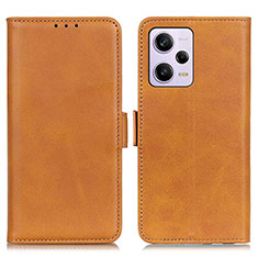 Custodia Portafoglio In Pelle Cover con Supporto M15L per Xiaomi Redmi Note 12 Pro 5G Marrone Chiaro