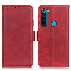 Custodia Portafoglio In Pelle Cover con Supporto M15L per Xiaomi Redmi Note 8 (2021) Rosso
