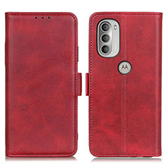 Custodia Portafoglio In Pelle Cover con Supporto M16L per Motorola Moto G51 5G Rosso