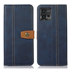 Custodia Portafoglio In Pelle Cover con Supporto M16L per Motorola Moto G72 Blu