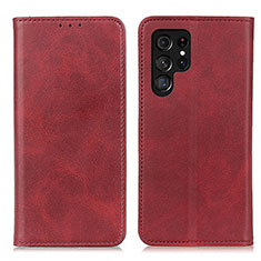 Custodia Portafoglio In Pelle Cover con Supporto M17L per Samsung Galaxy S21 Ultra 5G Rosso
