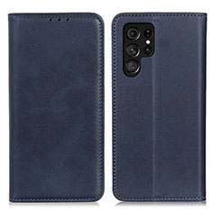 Custodia Portafoglio In Pelle Cover con Supporto M17L per Samsung Galaxy S22 Ultra 5G Blu