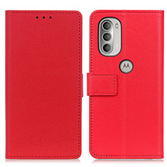 Custodia Portafoglio In Pelle Cover con Supporto M18L per Motorola Moto G51 5G Rosso