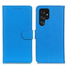 Custodia Portafoglio In Pelle Cover con Supporto M18L per Samsung Galaxy S21 Ultra 5G Blu