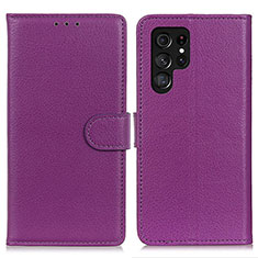 Custodia Portafoglio In Pelle Cover con Supporto M18L per Samsung Galaxy S21 Ultra 5G Viola