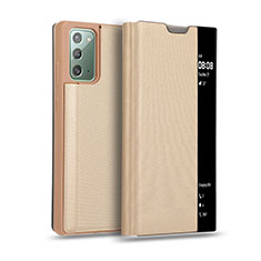 Custodia Portafoglio In Pelle Cover con Supporto N01 per Samsung Galaxy Note 20 5G Oro