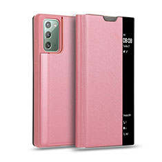 Custodia Portafoglio In Pelle Cover con Supporto N01 per Samsung Galaxy Note 20 5G Oro Rosa