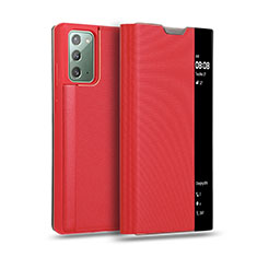 Custodia Portafoglio In Pelle Cover con Supporto N01 per Samsung Galaxy Note 20 5G Rosso
