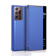 Custodia Portafoglio In Pelle Cover con Supporto N01 per Samsung Galaxy Note 20 Ultra 5G Blu