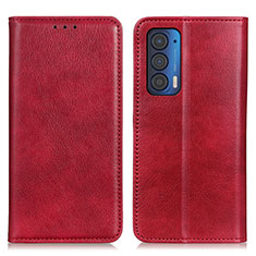 Custodia Portafoglio In Pelle Cover con Supporto N01P per Motorola Moto Edge (2021) 5G Rosso
