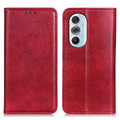Custodia Portafoglio In Pelle Cover con Supporto N01P per Motorola Moto Edge 30 Pro 5G Rosso