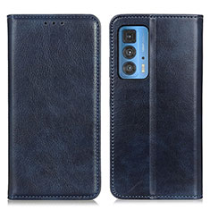 Custodia Portafoglio In Pelle Cover con Supporto N01P per Motorola Moto Edge S Pro 5G Blu