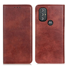 Custodia Portafoglio In Pelle Cover con Supporto N01P per Motorola Moto G Power (2022) Marrone