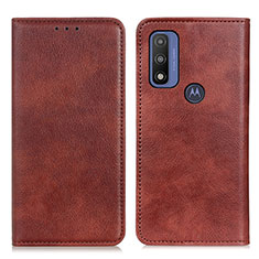 Custodia Portafoglio In Pelle Cover con Supporto N01P per Motorola Moto G Pure Marrone