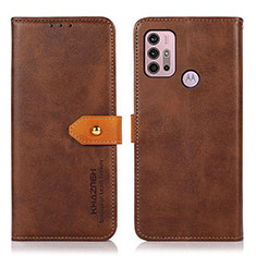 Custodia Portafoglio In Pelle Cover con Supporto N01P per Motorola Moto G10 Marrone