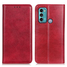 Custodia Portafoglio In Pelle Cover con Supporto N01P per Motorola Moto G40 Fusion Rosso