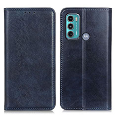 Custodia Portafoglio In Pelle Cover con Supporto N01P per Motorola Moto G60 Blu