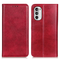 Custodia Portafoglio In Pelle Cover con Supporto N01P per Motorola Moto G71s 5G Rosso