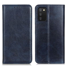 Custodia Portafoglio In Pelle Cover con Supporto N01P per Samsung Galaxy F02S SM-E025F Blu