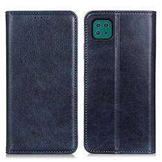 Custodia Portafoglio In Pelle Cover con Supporto N01P per Samsung Galaxy F42 5G Blu