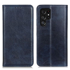 Custodia Portafoglio In Pelle Cover con Supporto N01P per Samsung Galaxy S21 Ultra 5G Blu