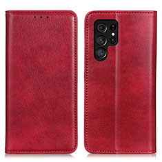 Custodia Portafoglio In Pelle Cover con Supporto N01P per Samsung Galaxy S21 Ultra 5G Rosso