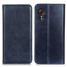Custodia Portafoglio In Pelle Cover con Supporto N01P per Samsung Galaxy XCover 5 SM-G525F Blu
