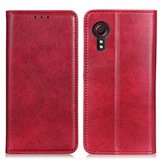 Custodia Portafoglio In Pelle Cover con Supporto N01P per Samsung Galaxy XCover 5 SM-G525F Rosso