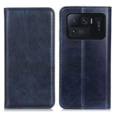 Custodia Portafoglio In Pelle Cover con Supporto N01P per Xiaomi Mi 11 Ultra 5G Blu