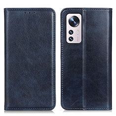 Custodia Portafoglio In Pelle Cover con Supporto N01P per Xiaomi Mi 12X 5G Blu