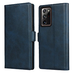 Custodia Portafoglio In Pelle Cover con Supporto N02 per Samsung Galaxy Note 20 Ultra 5G Blu