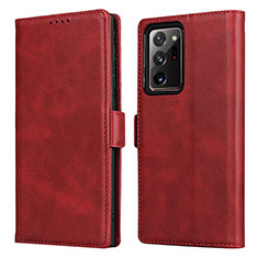 Custodia Portafoglio In Pelle Cover con Supporto N02 per Samsung Galaxy Note 20 Ultra 5G Rosso