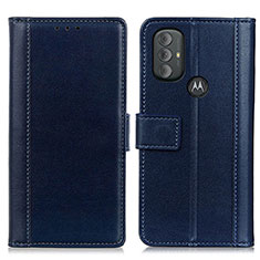 Custodia Portafoglio In Pelle Cover con Supporto N02P per Motorola Moto G Power (2022) Blu